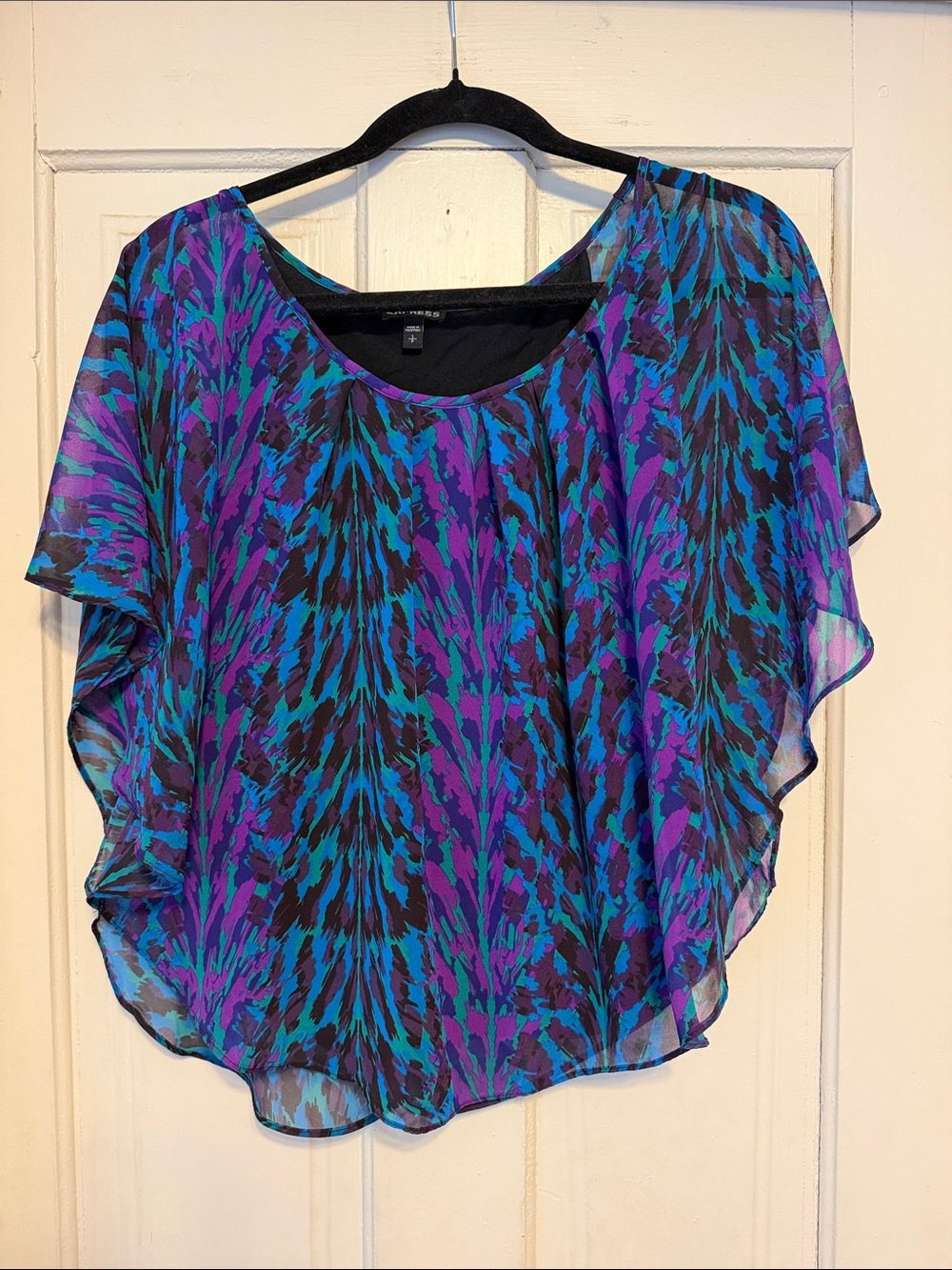 ✨ Express Abstract Sheer Overlay Flowy Top ✨